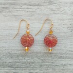 Bead Inspirations Dahlia Flower Red Gold Earring Kit