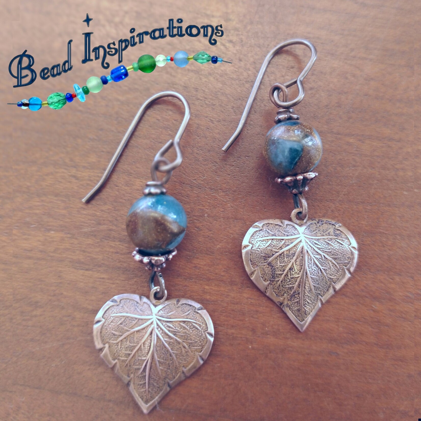 Bead Inspirations Golden Ocean Copper Earrings - Ready To Wear