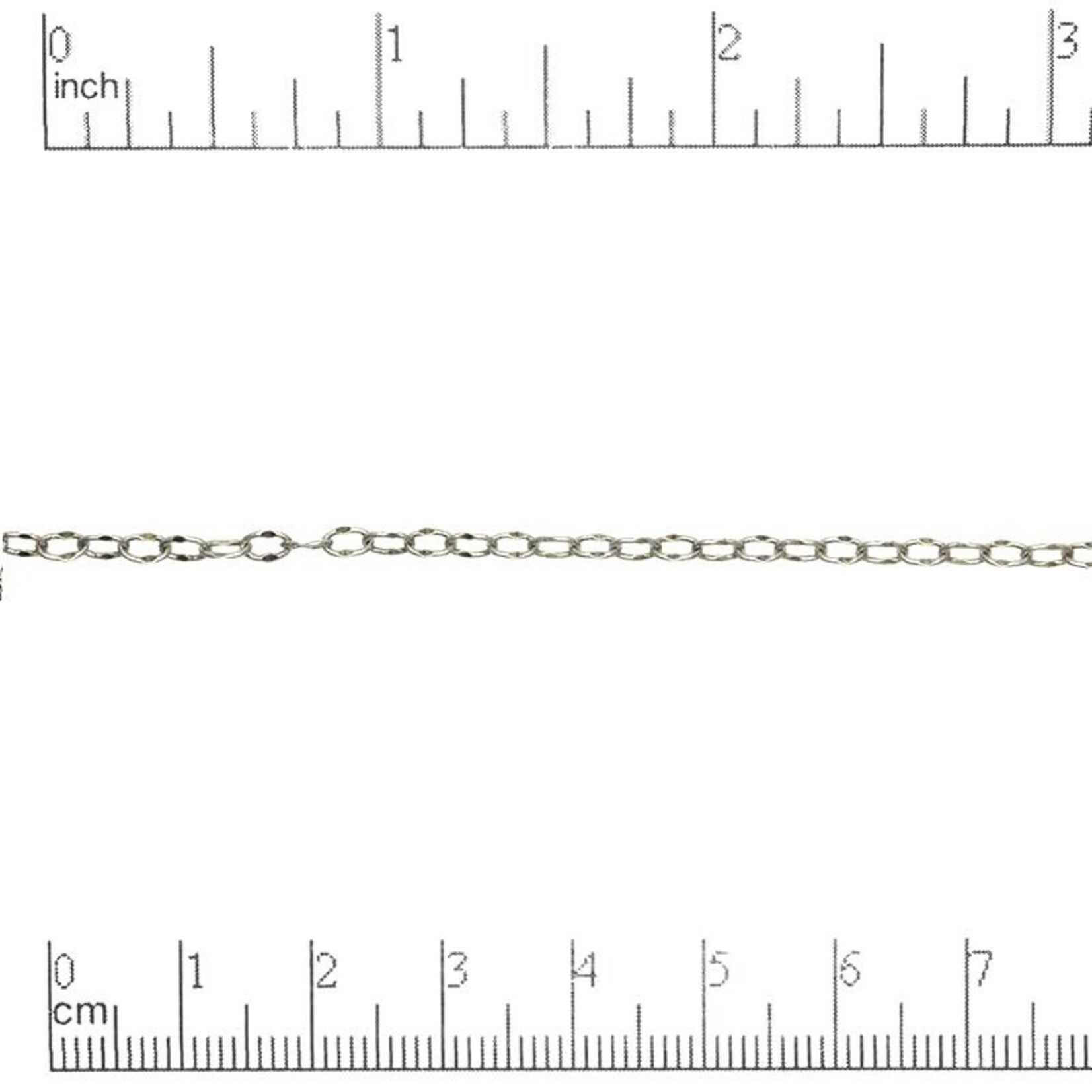 Crimped Cable Chain 4x2.5mm Antique Silver Plated - 1"