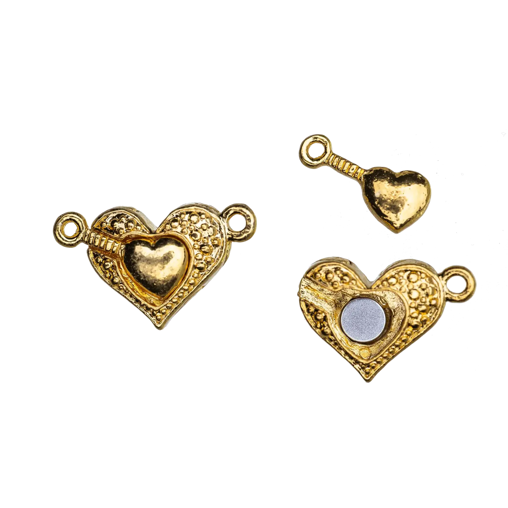 Heart Magnetic Clasp 19x11mm Gold Nickel-Free Plated