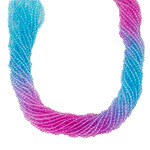 Crystal  2x3mm Ombre Bright Pink & Blue Faceted Rondelle Beads - 14" Strand