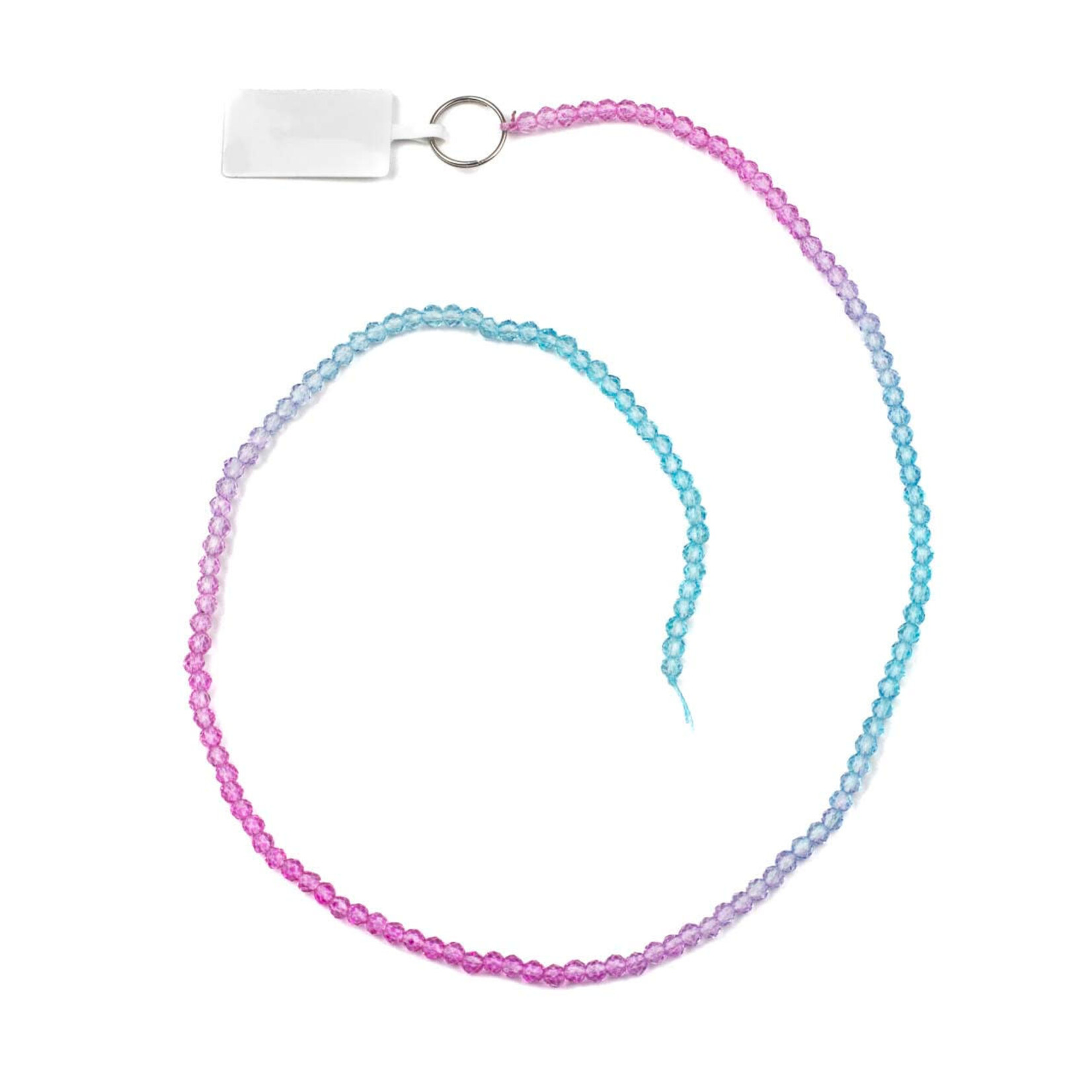 Crystal  2x3mm Ombre Bright Pink & Blue Faceted Rondelle Beads - 14" Strand
