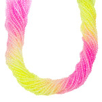 Crystal  2x3mm Ombre Pink Lemonaid Faceted Rondelle Beads - 14" Strand