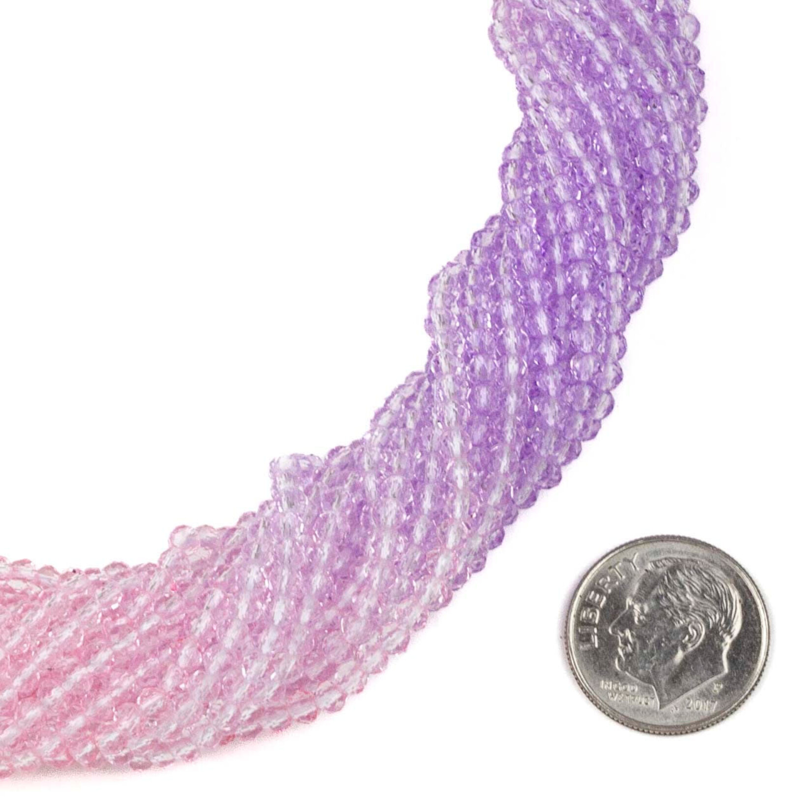 Crystal 2x3mm Ombre Princess Mix Rondelle Beads - 14" Strand