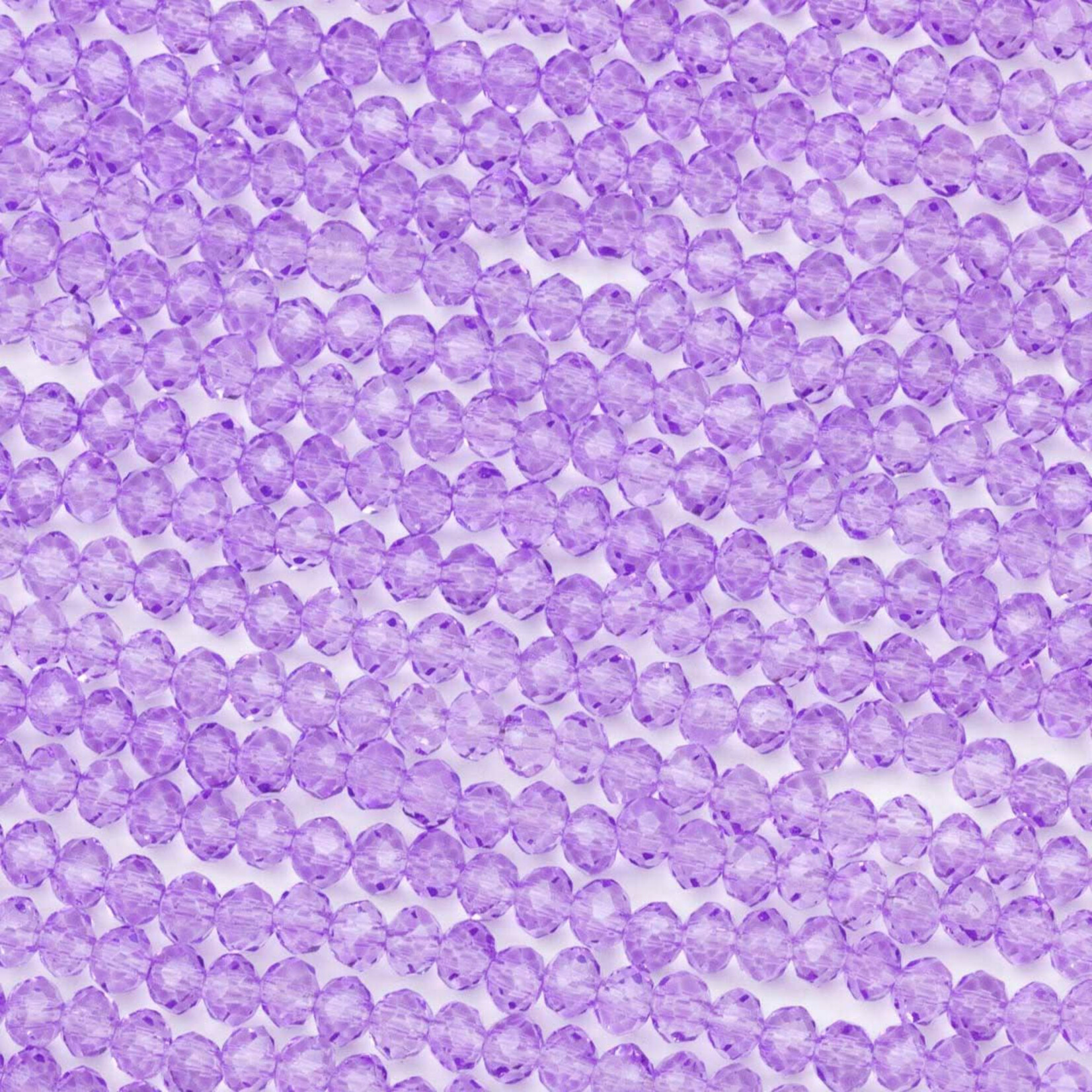 Crystal  2x3mm Light Orchid Purple Faceted Rondelle Beads - 13" Strand