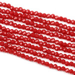 Crystal 2x3mm Opaque Red Faceted Rondelle Beads - 15.5" Strand