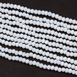 Crystal  2x3mm Opaque White Faceted Rondelle Beads -  15" Strand