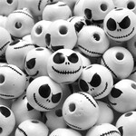Wooden 16mm Jack Skellington Head Bead