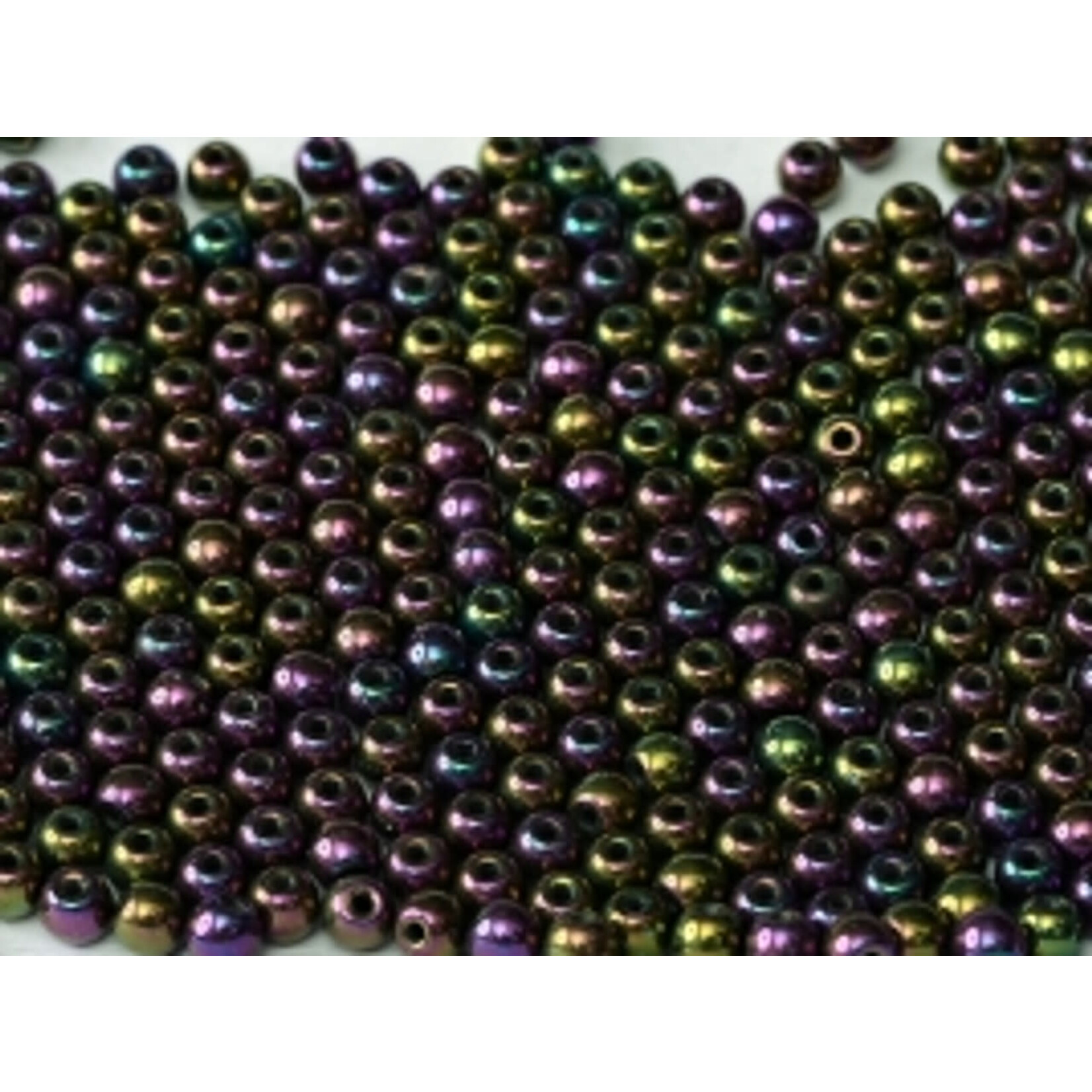 Druk Glass Bead Purple Iris 3mm Round - Bag of 25