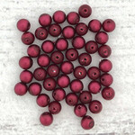 Druk Glass Bead Magenta Metallic Suede 4mm Round - Bag of 25