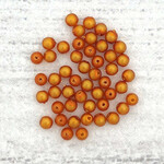 Druk Glass Bead Amber Metallic Suede 3mm Round - Bag of 25