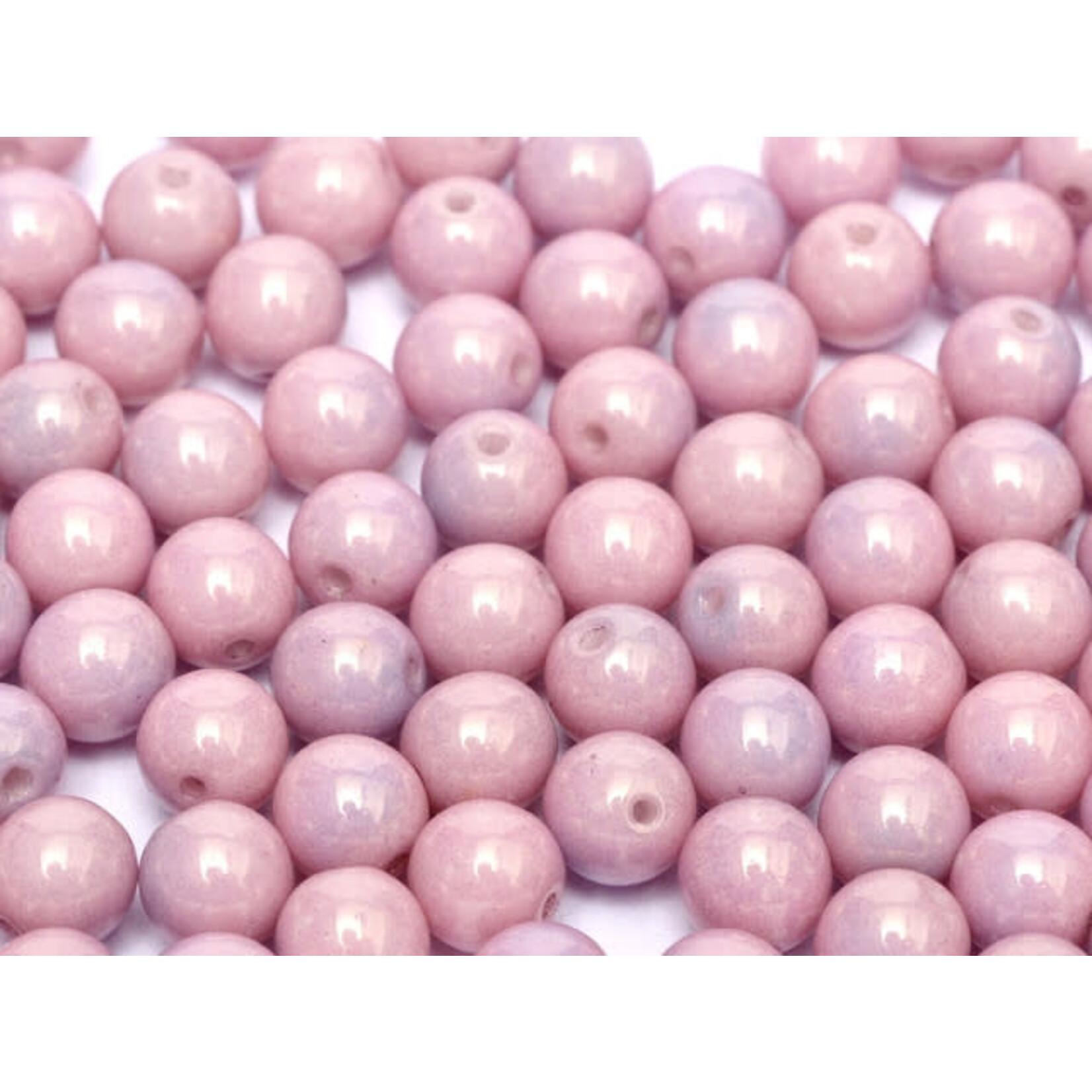 Druk Glass Bead Opaque Lilac Luster 3mm Round - Bag of 25