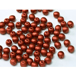 Druk Glass Bead Lava Red 4mm Round - Bag of 25