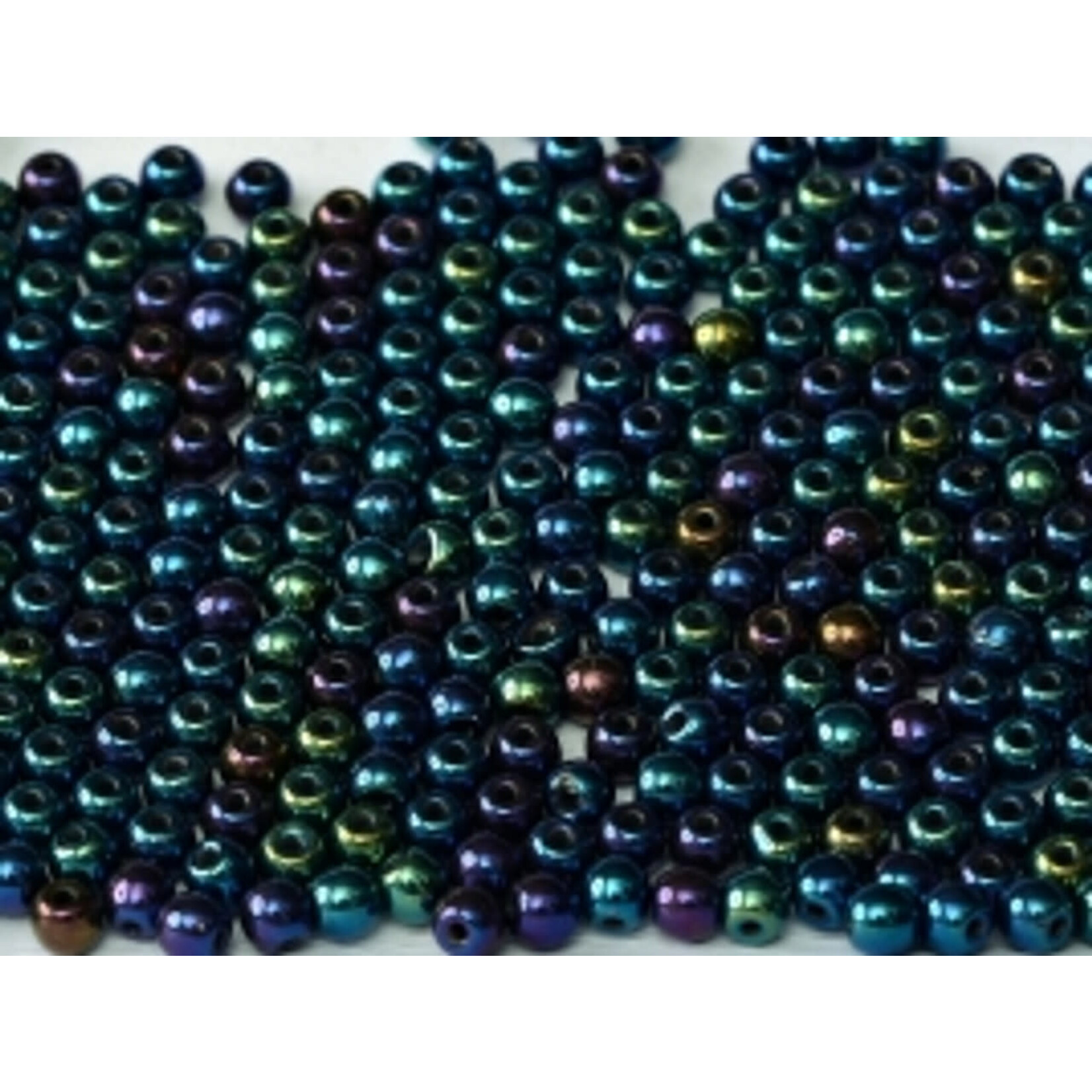 Druk Glass Bead Blue Iris 3mm Round - Bag of 25