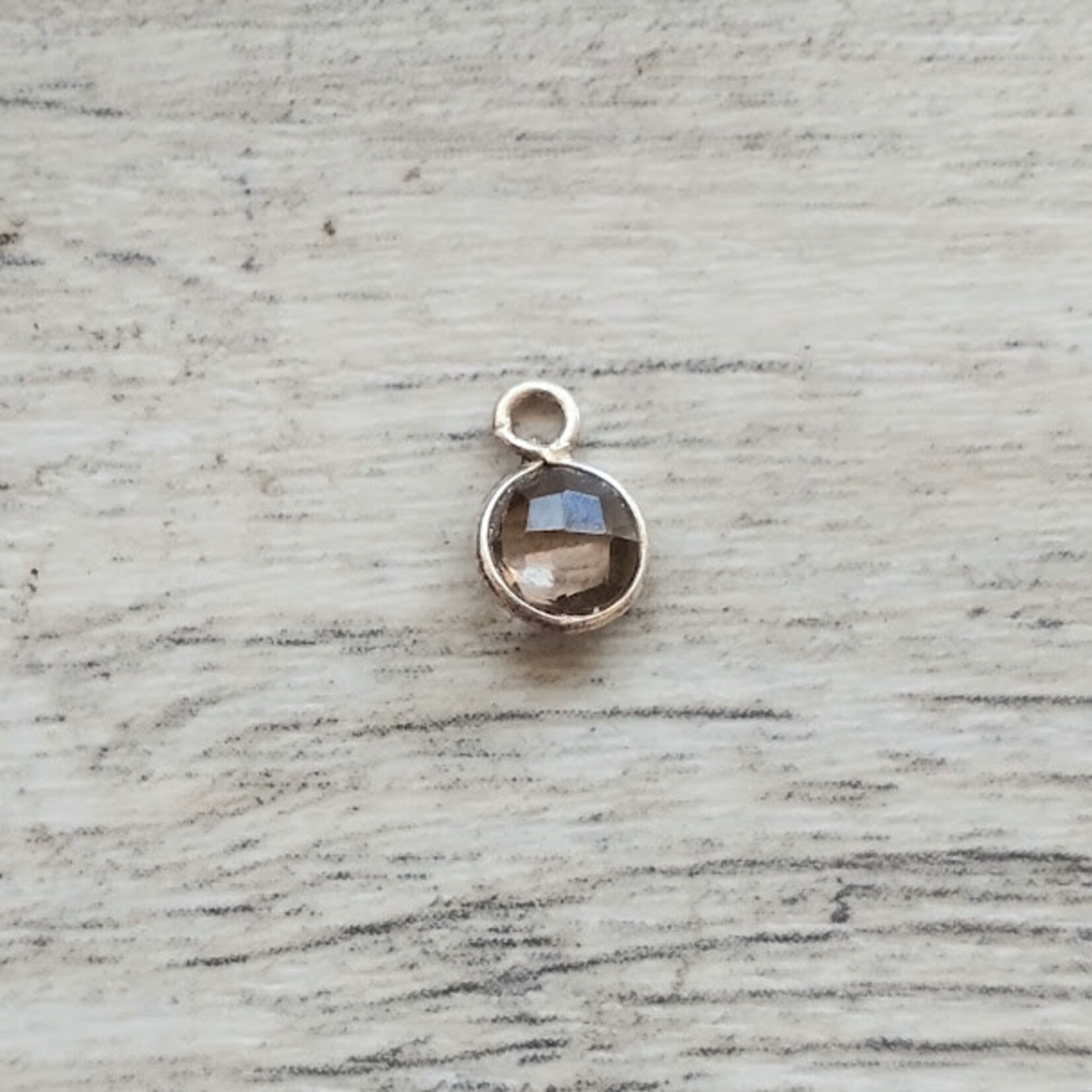 Smoky Quartz 10mm Sterling Silver Bezeled Drop
