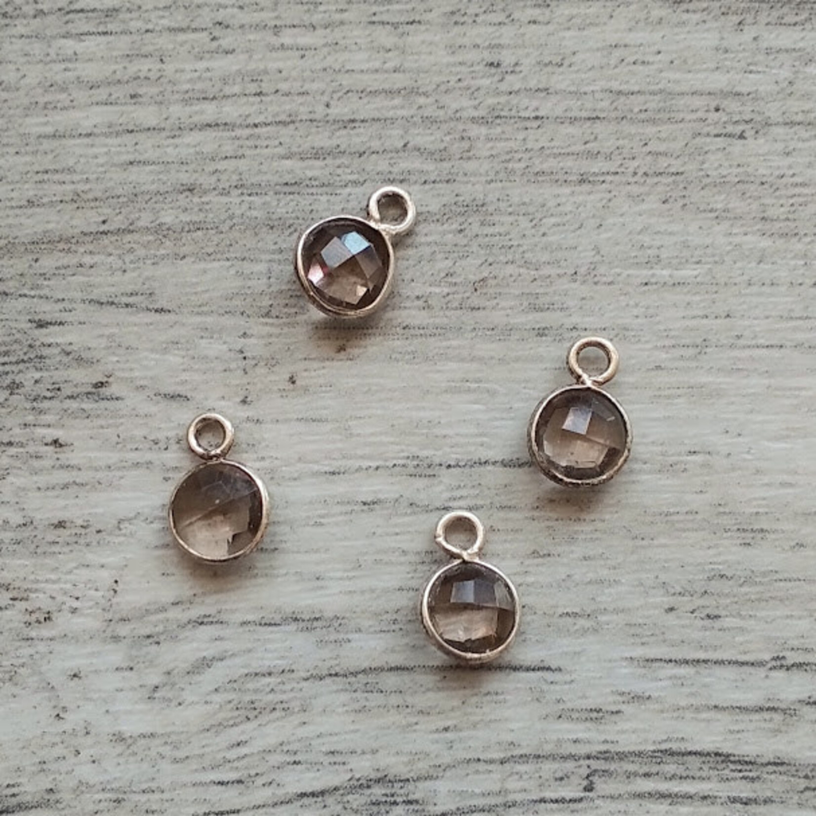Smoky Quartz 10mm Sterling Silver Bezeled Drop