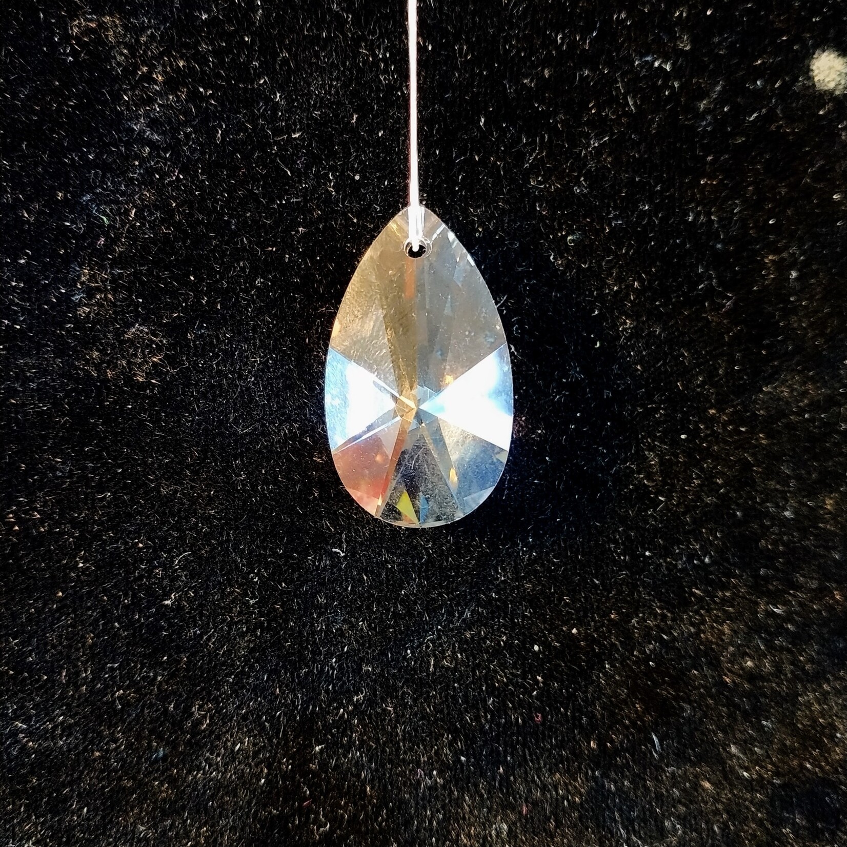 Crystal Faceted Teardrop Prism 28x16mm
