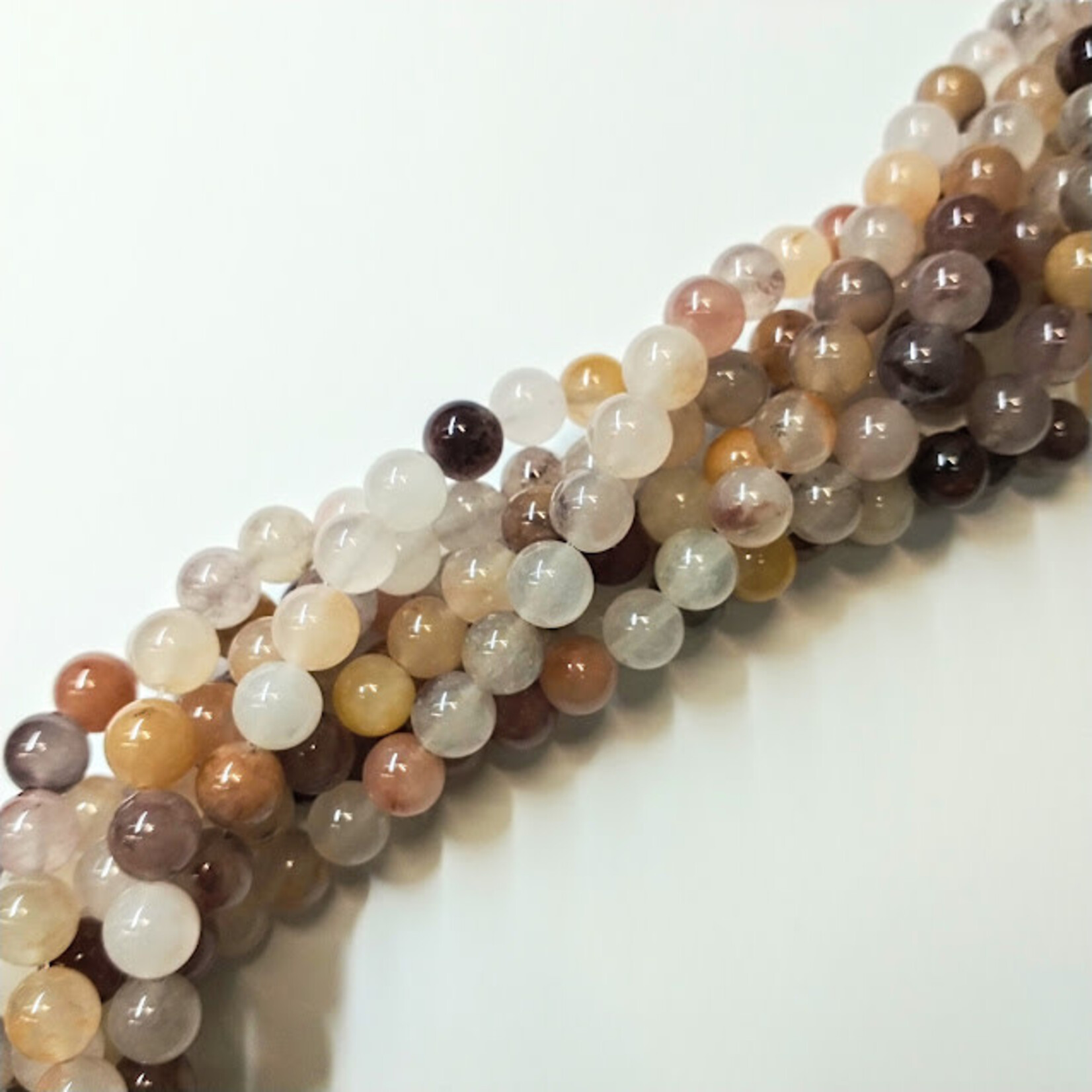Flower Agate  8mm Round Fall Colors Bead Strand