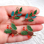 Enamel Holly Branch Charm