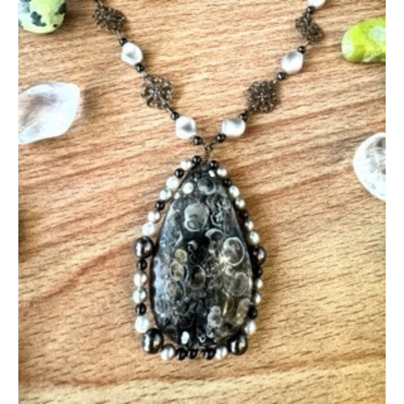 Turtle Ammonite Fossil Pendant Necklace - Ready to Wear