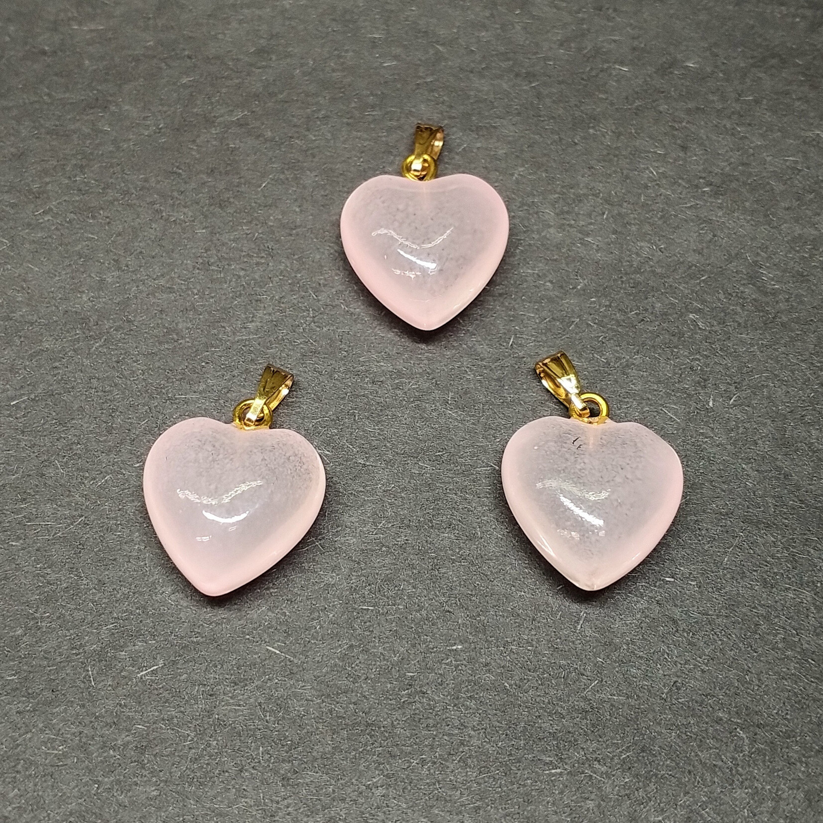 Lampwork Crystal 15mm Pink Heart Pendant