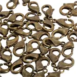 Antique Brass 12x7mm Lobster Claw - 5 Pieces