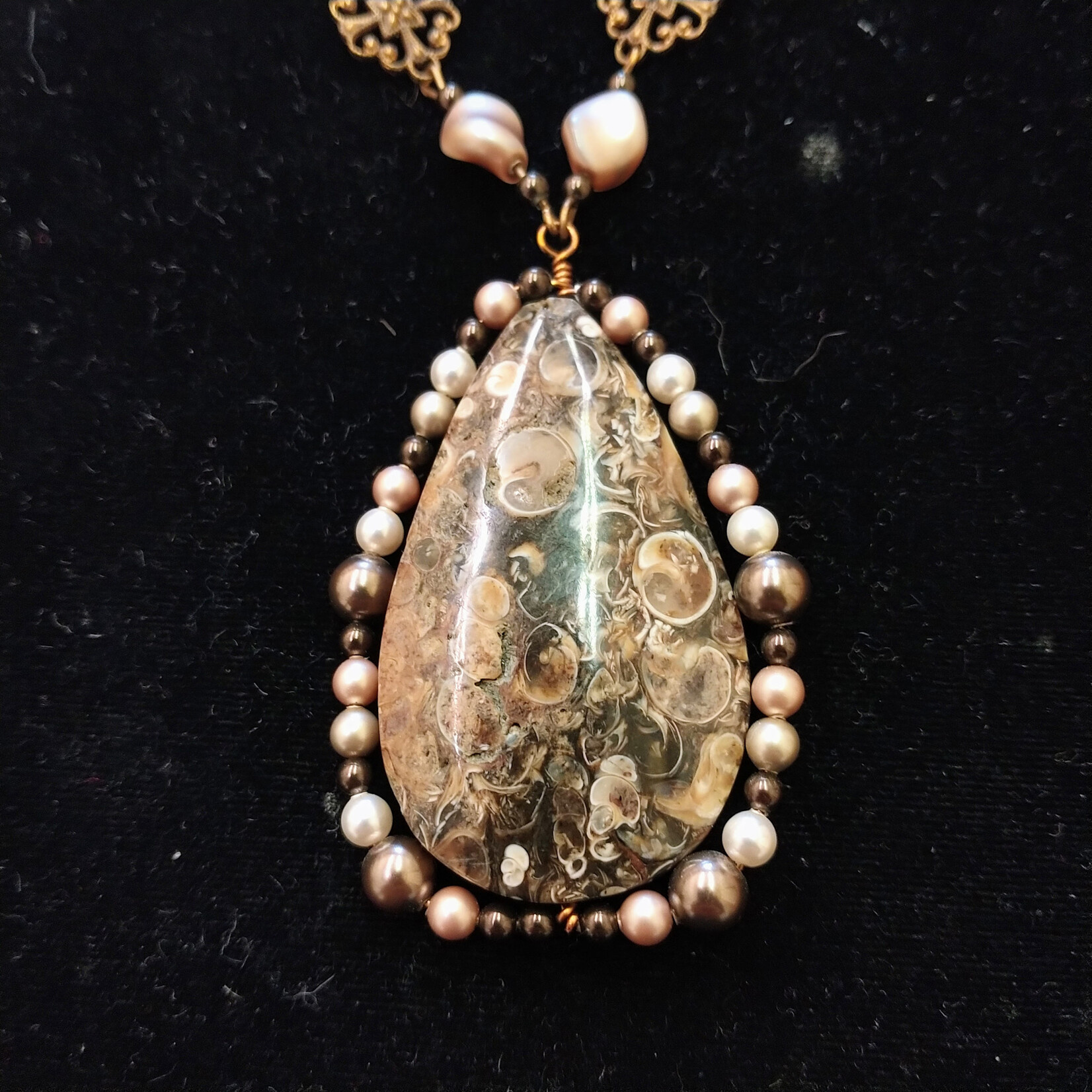 Turtle Ammonite Fossil Pendant Necklace - Ready to Wear