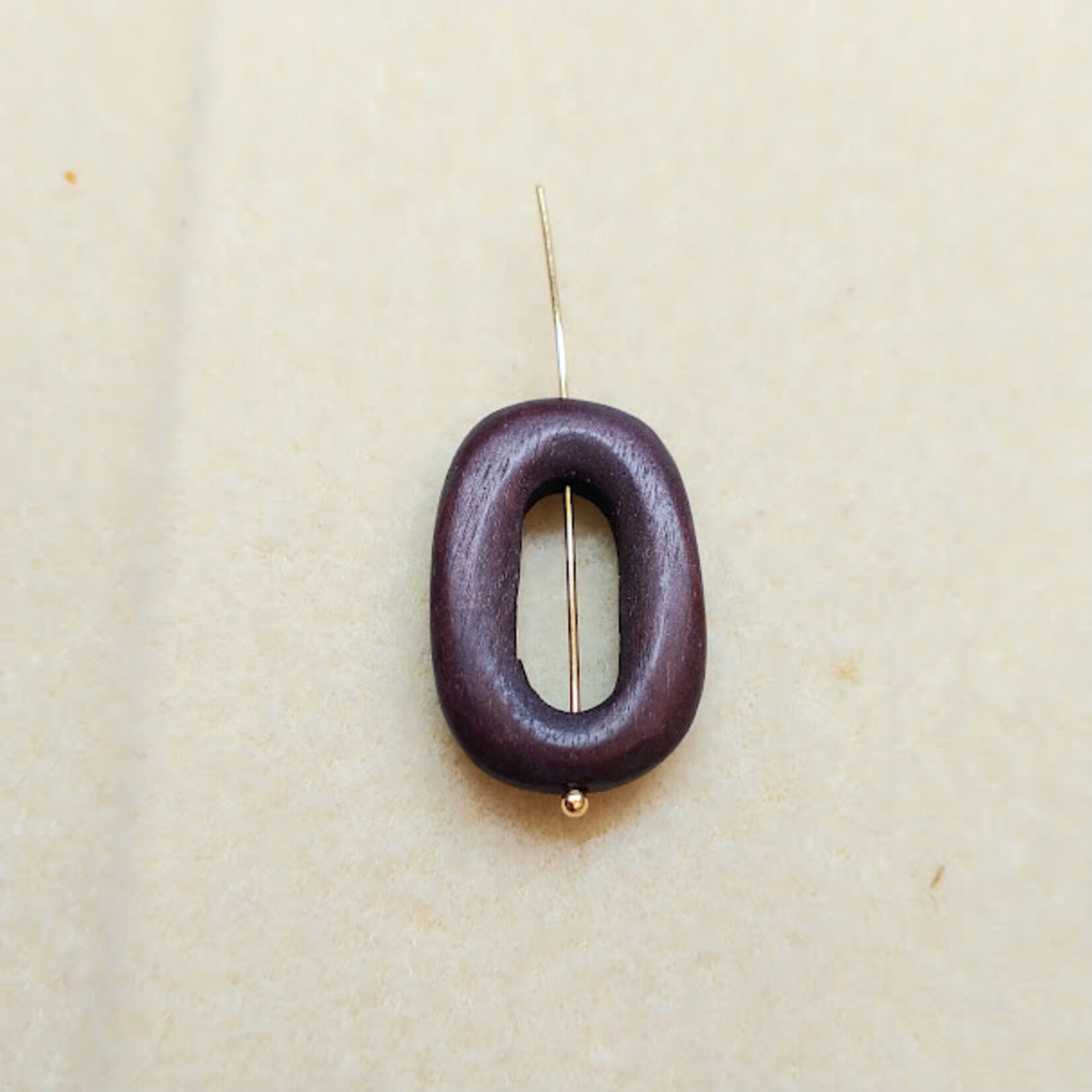 Wood 28x5mm Cut Out Oval Bead