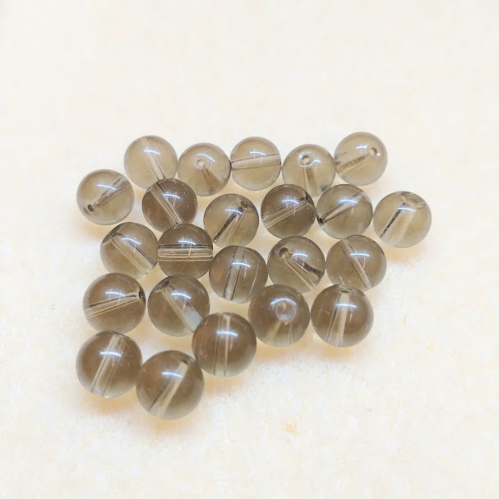 Glass 6mm Round Smoky Gray Bead