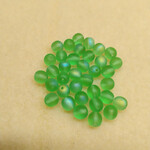 Glass  6mm Round Green AB Bead - Single