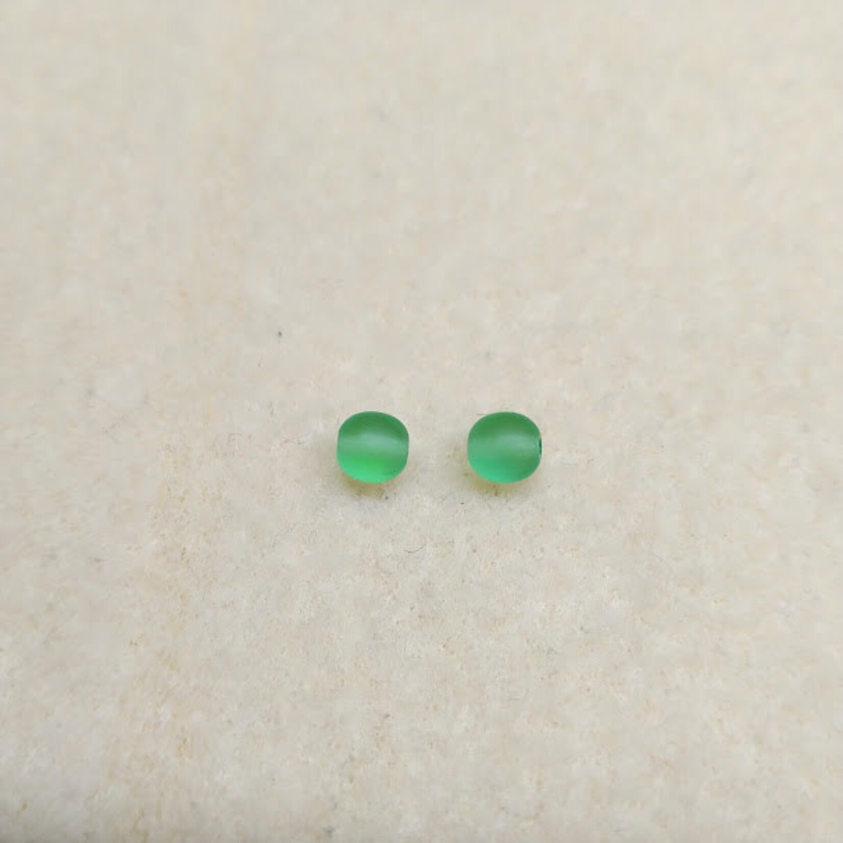 Glass  6mm Round Green AB Bead - Single