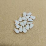 Glass 9x5mm Twisted Triangle White Bead - Single