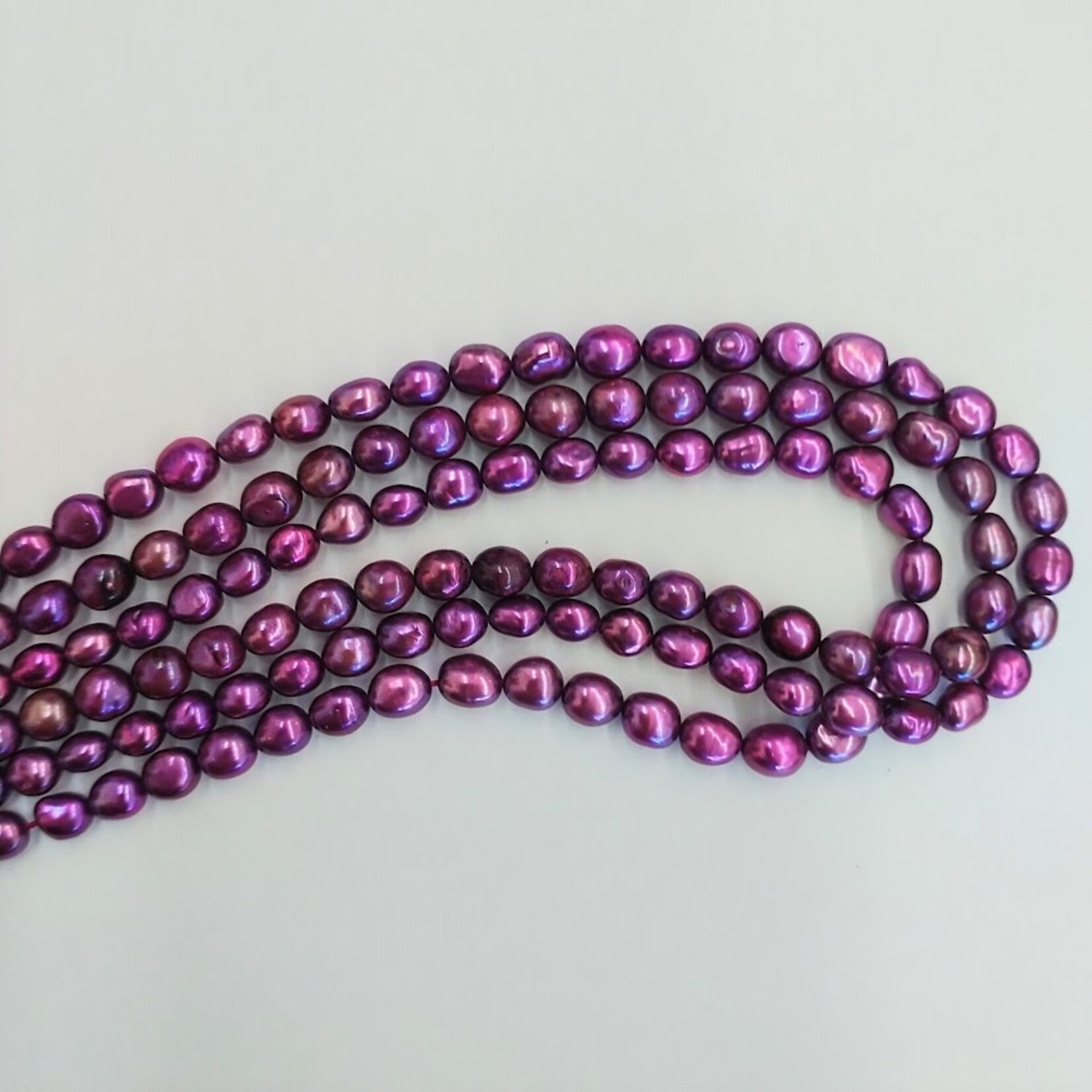 Freshwater Pearl  5x6mm Rice Purple Bead Strand