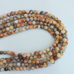 Yellow Crazy Lace Agate  6mm 2mm Hole Bead Strand