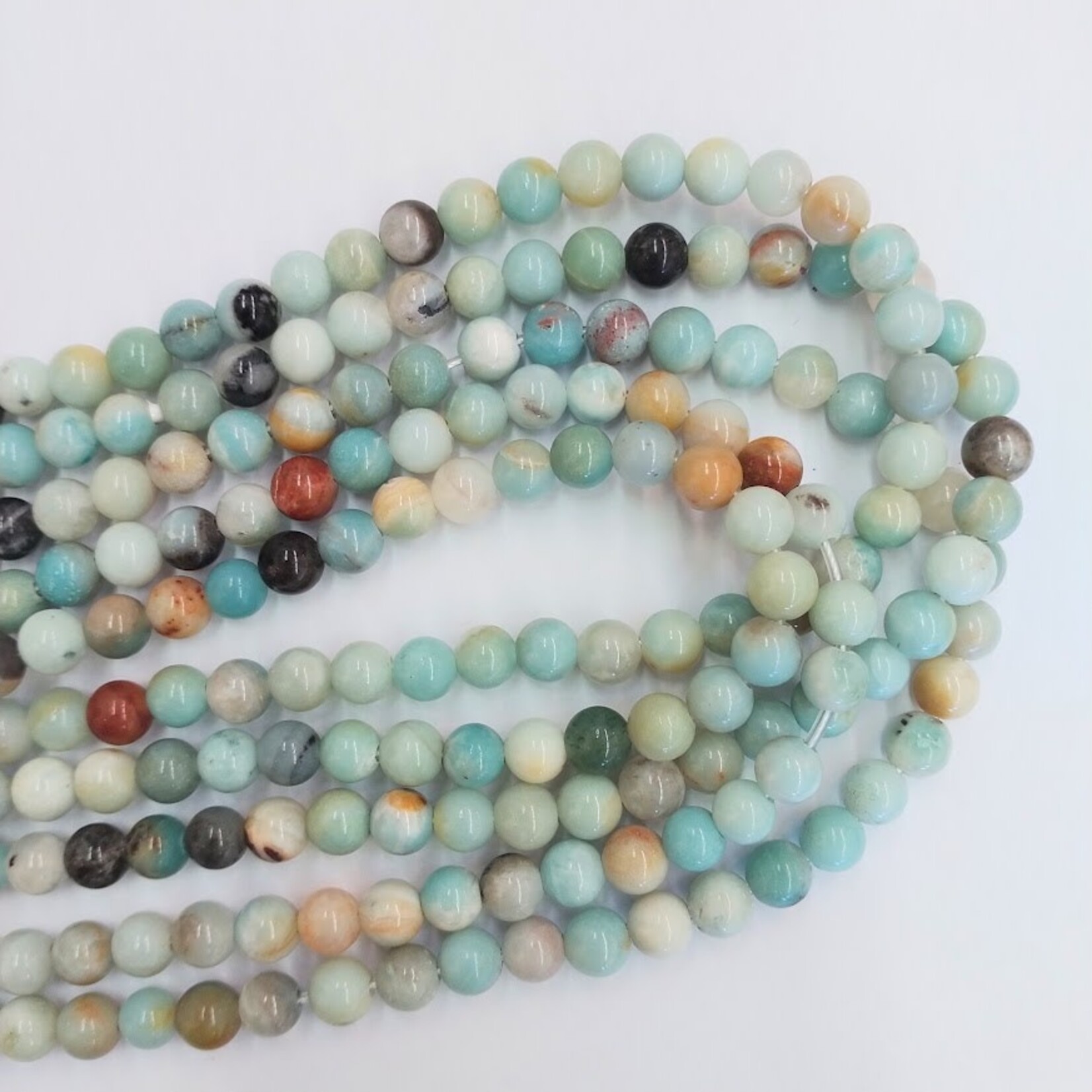 Amazonite  8mm 2mm Hole Round Bead Strand