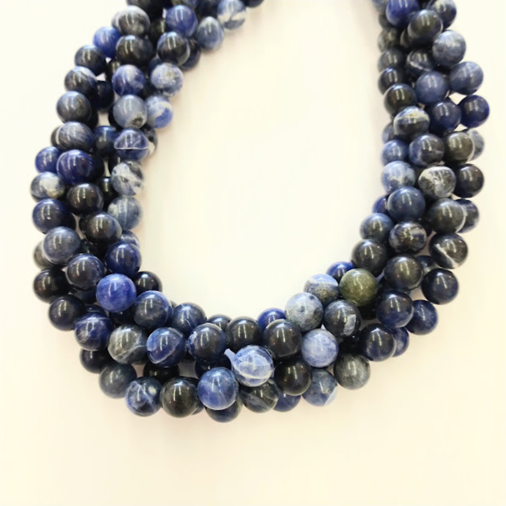 Dalmatian Sodalite  8mm Round Bead Strand