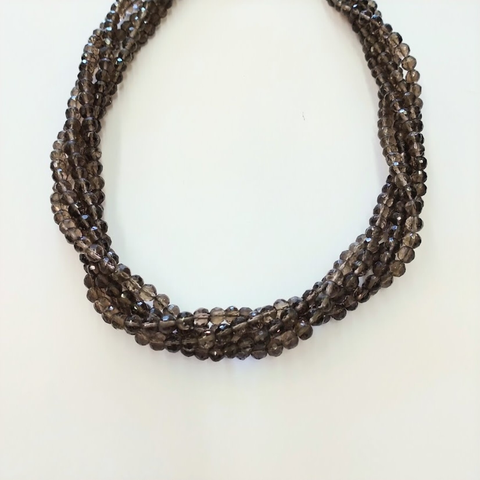 Smoky Quartz  5mm Faceted Round Bead Strand