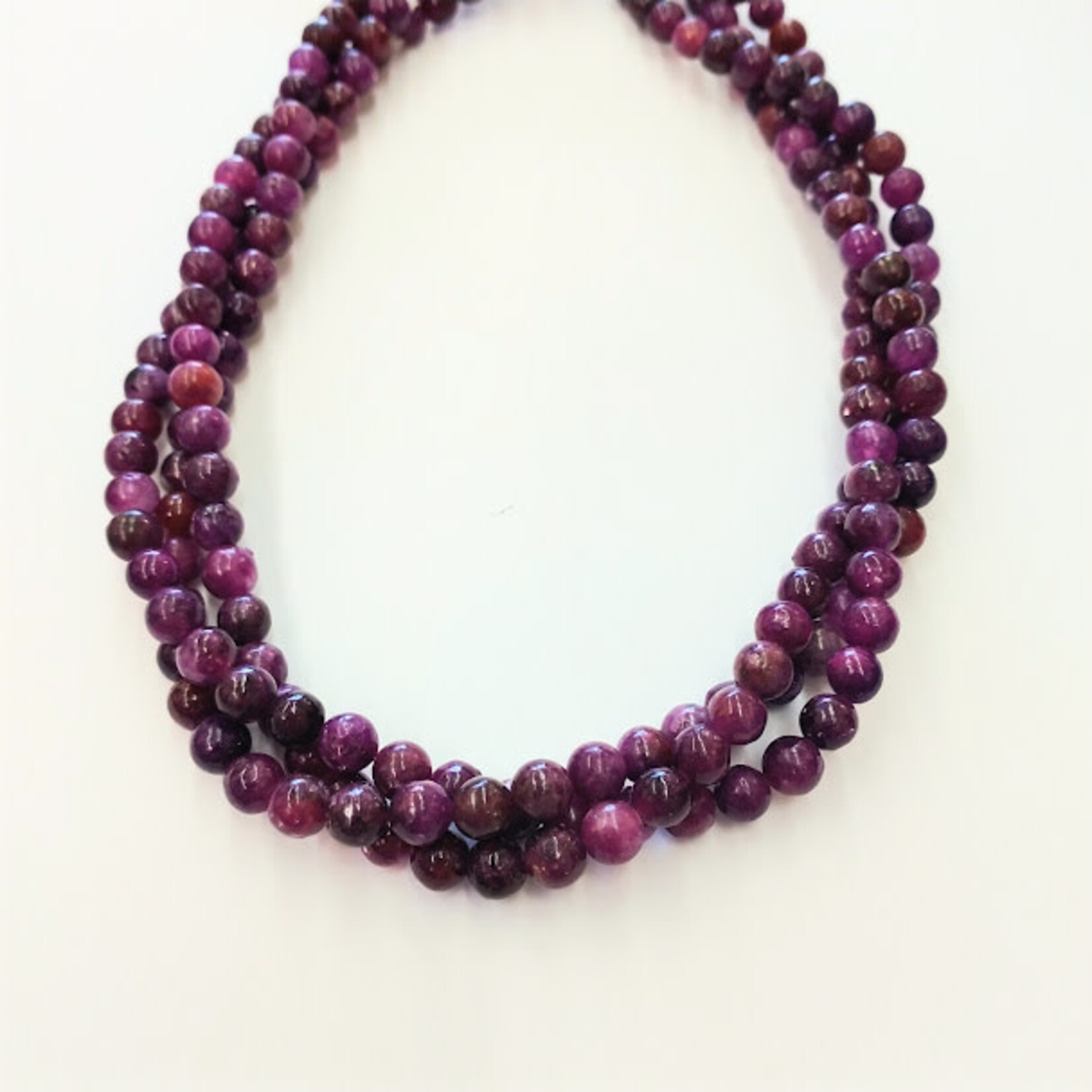 Dark Lepidolite  6mm Round Bead Strand