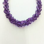 Amethyst  4mm Faceted Round Bead Strand