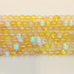 Mermaid Glass  8mm Round Yellow Strand