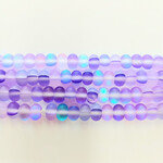 Mermaid Glass  4x6mm Smooth Rondelle Purple Strand
