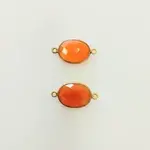 Carnelian 11x25mm Faceted Gold Plated 2 Hole Link