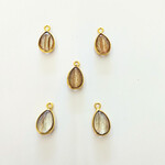 Copper Infused Quartz 11x21mm Gold Plated Pendant