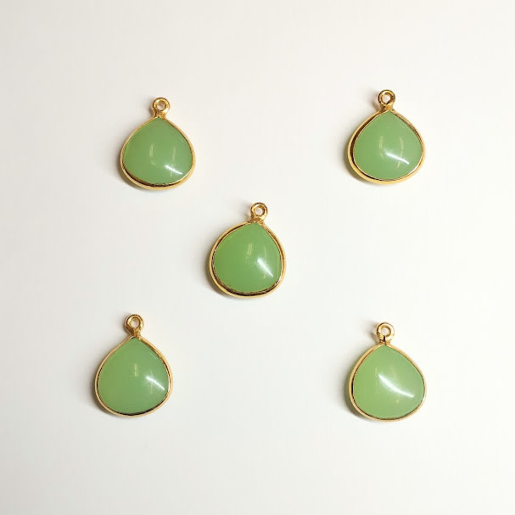 Jade 15x20mm Gold Plated Teardrop Pendant