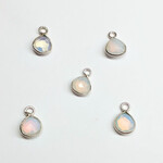 Opalite  7x10mm Silver Plated Teardrop Charm