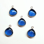 Blue Quartz 15x20mm Silver Plated Teardrop Pendant