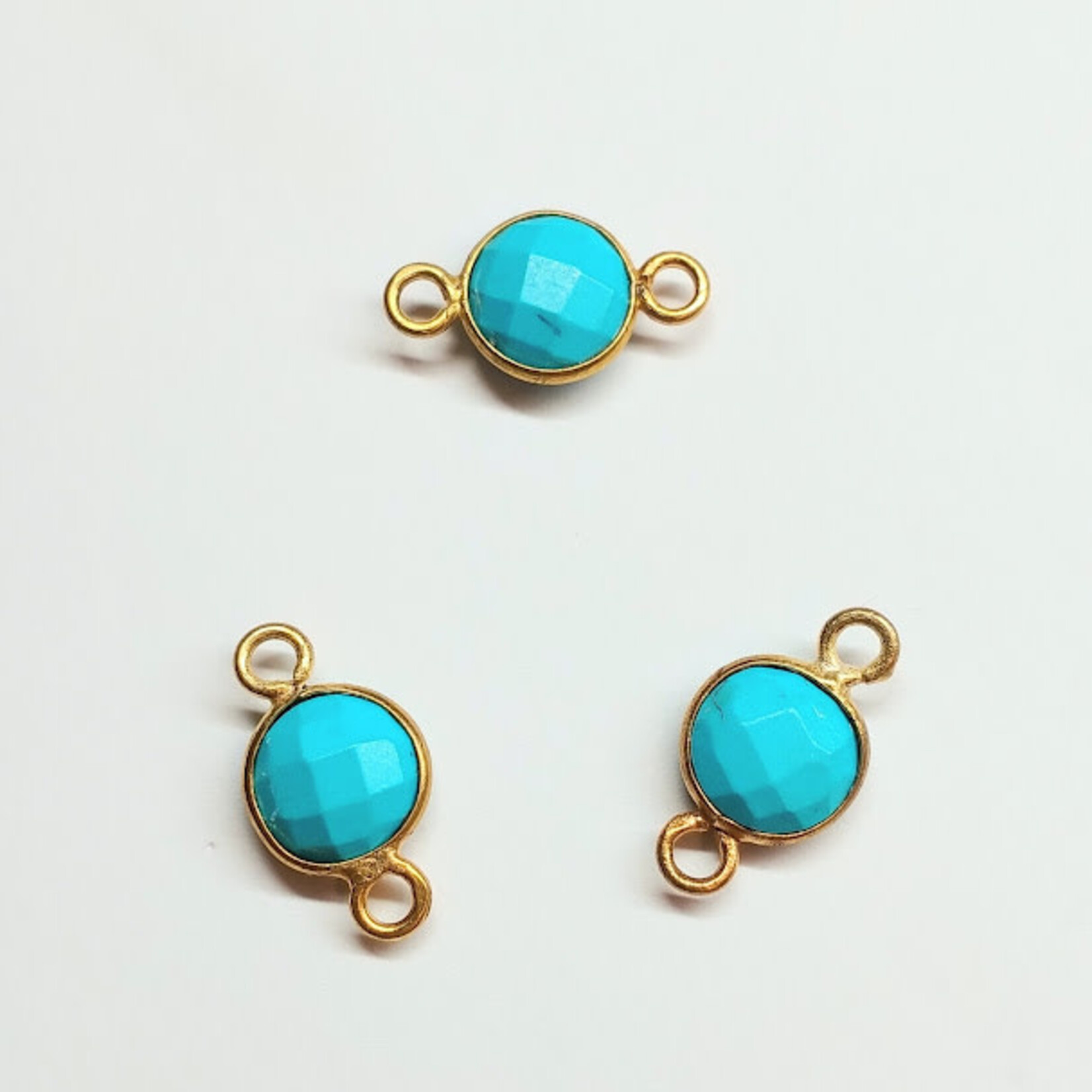 Arizona Turquoise  9x17mm Gold Plated 2 Hole Link
