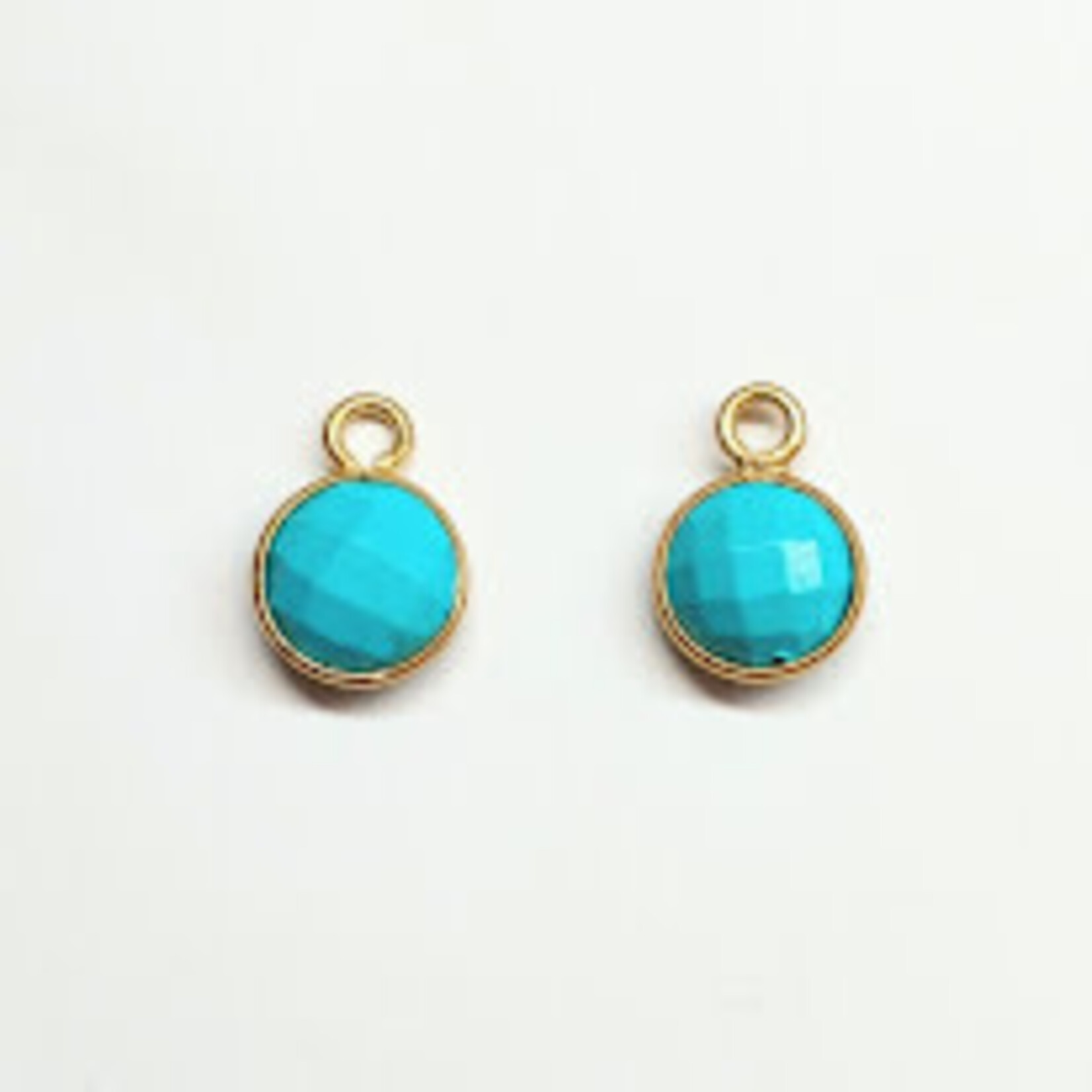 Arizona Turquoise  9x12mm Gold Plated Charm