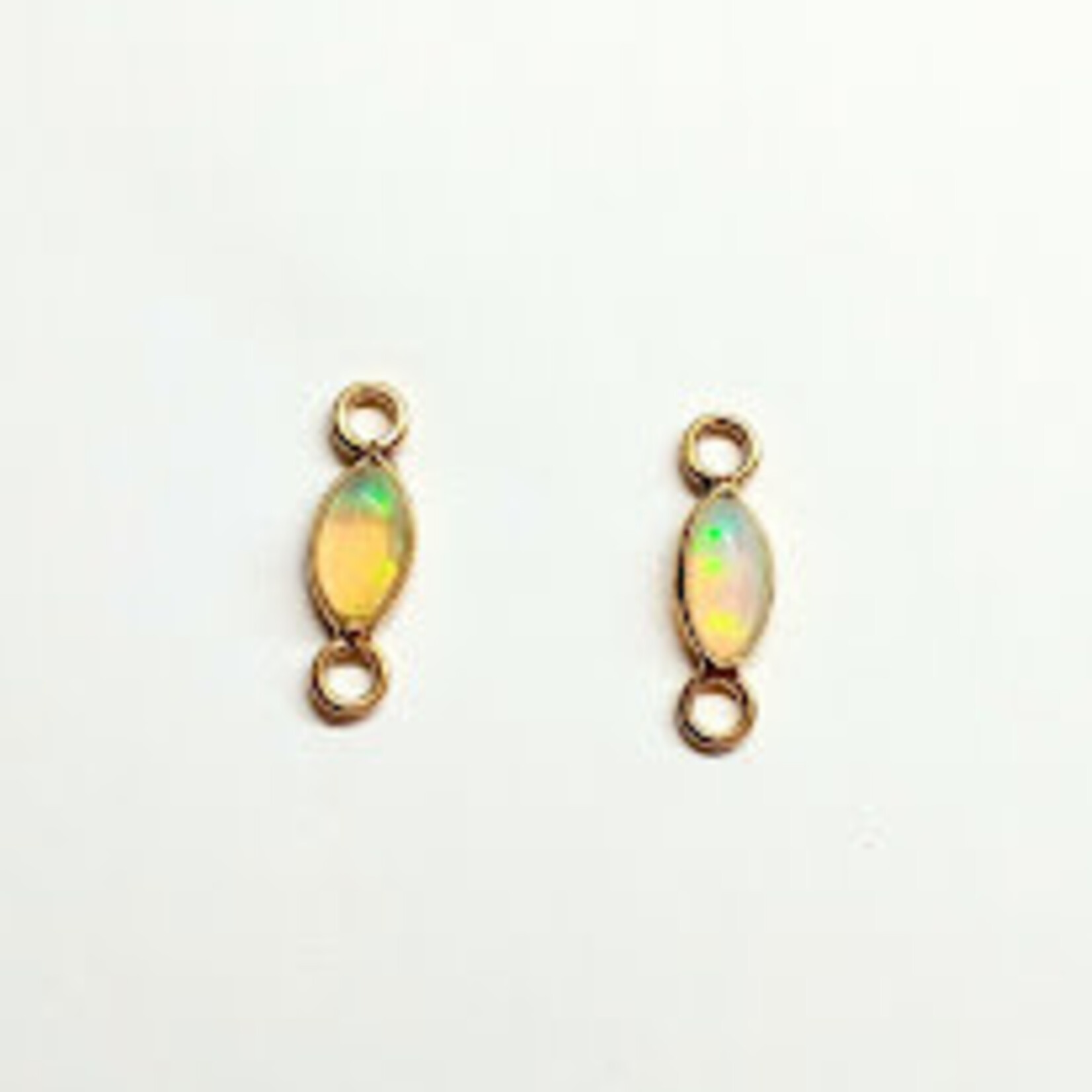 Ethiopian Opal  4x11mm Gold Plated 2 Hole Link