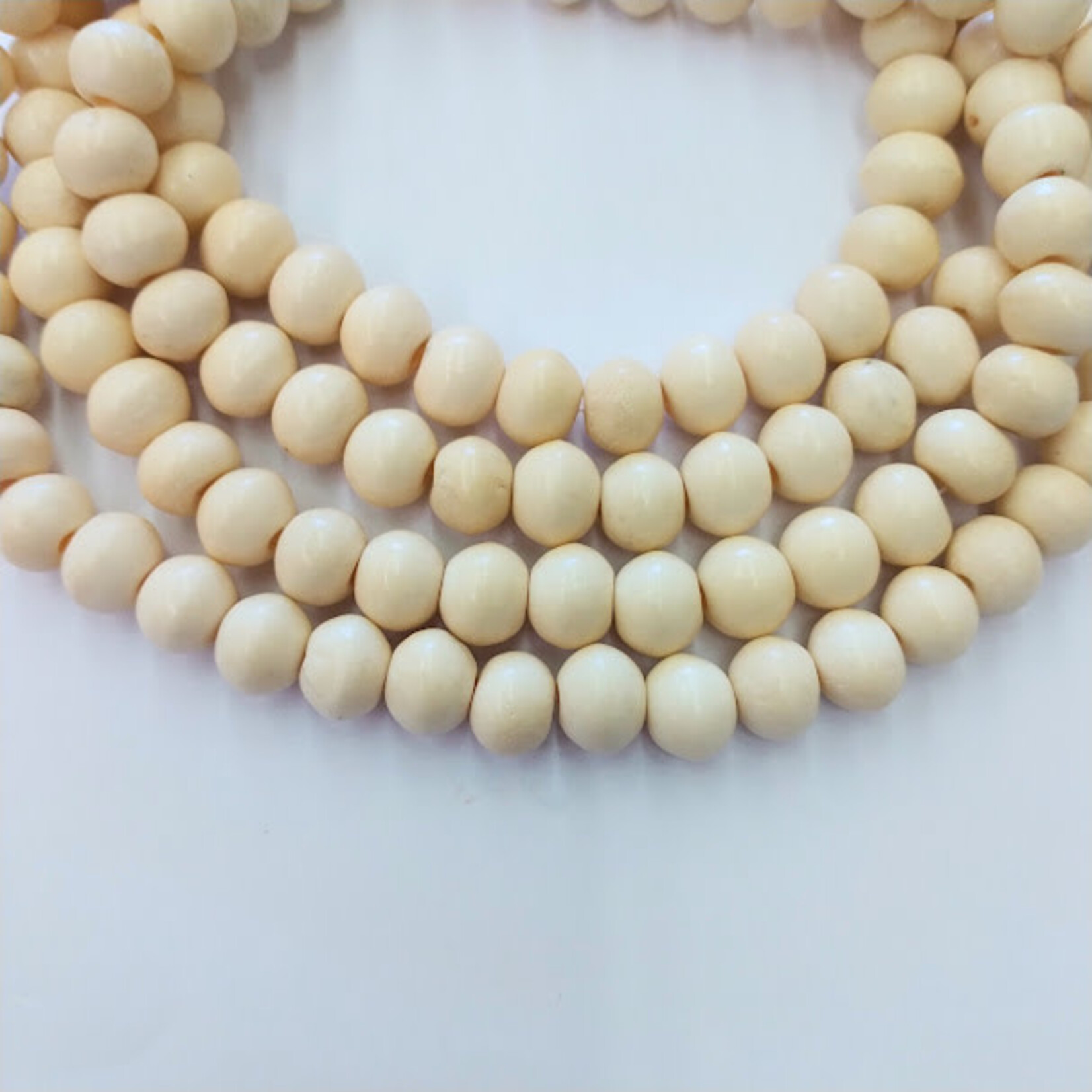 Ox Bone Round 10mm Bead Strand